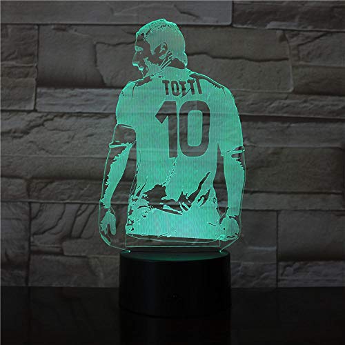 JJIEZZ Luz Nocturna 3D Jugador de fútbol Vista Posterior Figura Luz Nocturna para Regalo de decoración de Dormitorio