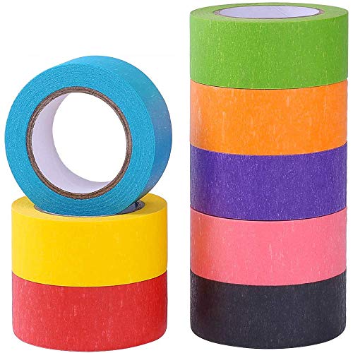 Juego de 8 rollos de cinta adhesiva de colores para manualidades, codificación de color, decoración, suministros de arte divertido para niños, cinta adhesiva de color, washi tape Juego de 8 rollos de cinta adhesiva de colores para manualidades, codificación de color, decoración, suministros de arte divertido para niños, cinta adhesiva de color, washi tape