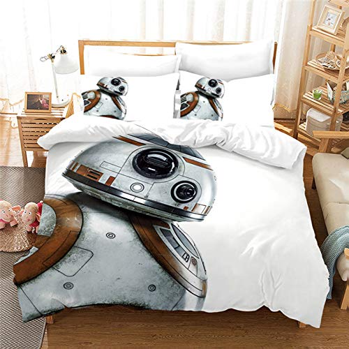 Juego de funda de edredón con fundas de almohada a juego de Star Wars – Una cara Episodio 8 Storm Trooper diseño de impresión funda de edredón, fácil cuidado (135 x 200 cm)