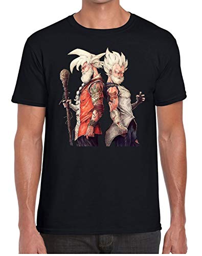 JUL Camiseta de Dragon Ball Son Goku para Hombres y Mujeres || Diseño del Famoso Anime Bola de dragón (Negro, L)