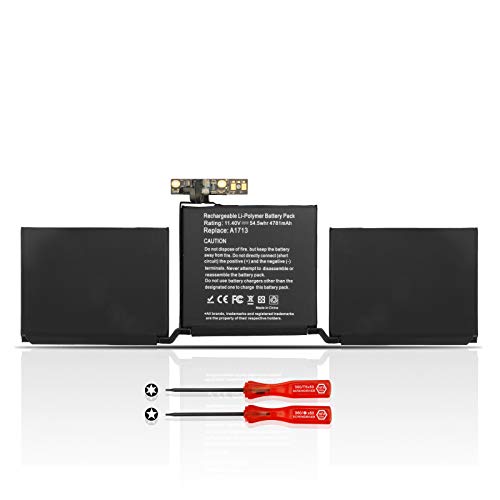K KYUER A1713 Batería para MacBook Pro 13" A1708 Late 2016 Mid 2017 EMC 3164 2978 MLL42LL/A MLL42B/A MLL42Y/A MLL42FN/A MLUQ2LL/A MPXQ2LL/A MPXQ2B/A MPXQ2D/A MPXQ2FN/A 4781mAh 54.5Wh Battery with Tool K KYUER A1713 Batería para MacBook Pro 13" A1708 Late 2016 Mid 2017 EMC 3164 2978 MLL42LL/A MLL42B/A MLL42Y/A MLL42FN/A MLUQ2LL/A MPXQ2LL/A MPXQ2B/A MPXQ2D/A MPXQ2FN/A 4781mAh 54.5Wh Battery with Tool