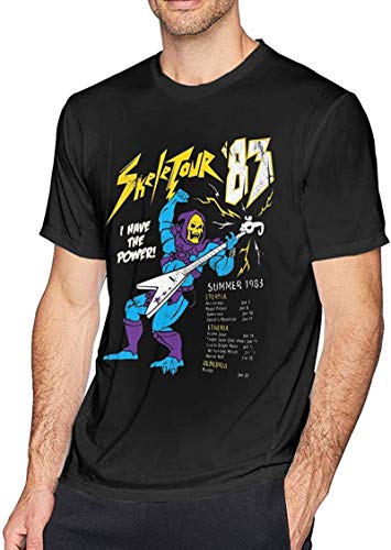 KAIYUAN Mens Vintage Masters of The Universe Skeletor '83 Tshirts Black