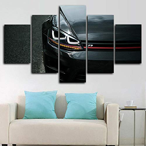 KOPASD 5 Piezas Lienzos Cuadros Pinturas Coche Golf MK R Impresiones En Lienzo Decoración para El Arte De La Pared del