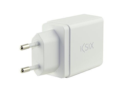 Ksix BXCDUSB1Q3B - Cargador de Red USB (tecnología Quickcharge 3.0, 5 V /2.4 A, 9 V / 2 A, 12 V / 1.5 A) Color Blanco