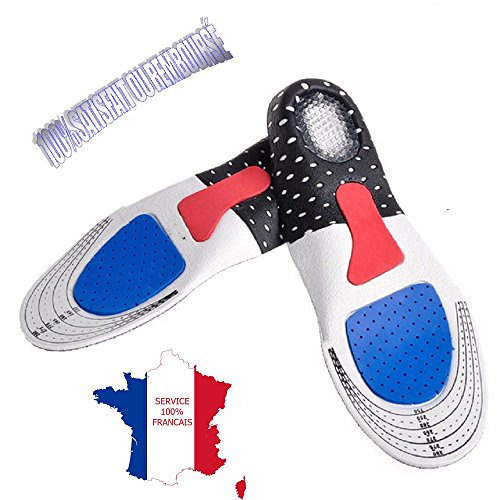 KWIM'S France® Suela/Plantilla running suave de gel con cojines integrados para zapatos deportivo - Amortiza los impactos y brinda un confort óptimo al espolón calcáneo (EU [35-40])