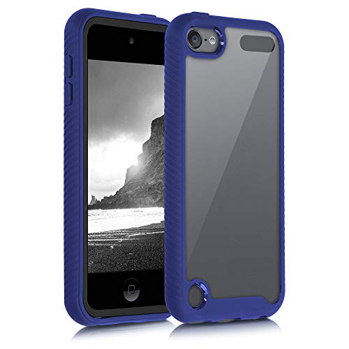 kwmobile Funda Compatible con Apple iPod Touch 6G / 7G (6a y 7a generación) - Carcasa Protectora Completa de plástico Duro - Azul Oscuro/Transparente