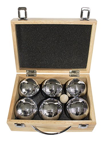 La Franc – Juego de bolas de petanca 6 bolas en estuche de madera Leisure VI