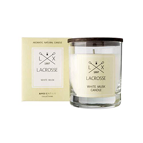 Lacrosse. Vela aromática White Musk. Vela perfumada con cera vegetal y perfume natural con una duración estimada de 40 horas. Disfruta de la aromaterapia en tu casa con estas velas. Lacrosse. Vela aromática White Musk. Vela perfumada con cera vegetal y perfume natural con una duración estimada de 40 horas. Disfruta de la aromaterapia en tu casa con estas velas.