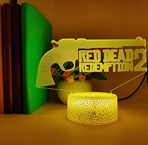 Lámpara Led Juego De Decoración De Dormitorio Red Dead Redemption Lámpara De Luz Nocturna De 16 Colores Para Niños Regalos Decoración Del Hogar