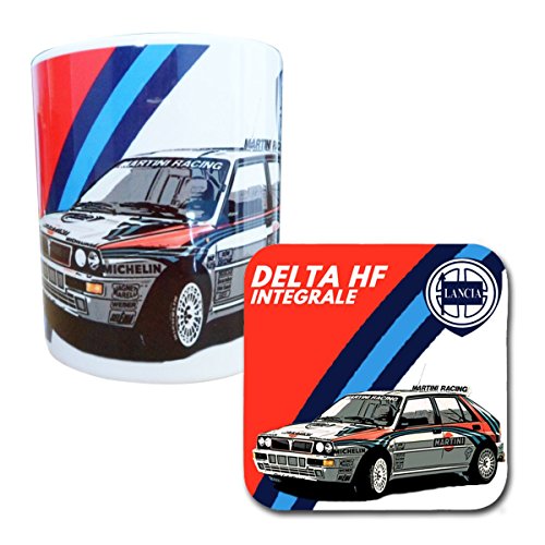 Lancia Delta HF Integrale Rally Car - Taza y posavasos