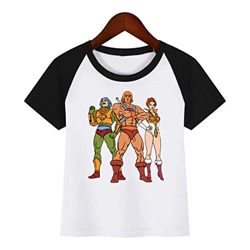 LANSHA Boys and Girls Masters of The Universe He-Man Cartoon Print T Shirt Baby Kids Funny Clothes Children Summer T-shirt-K313C,7T