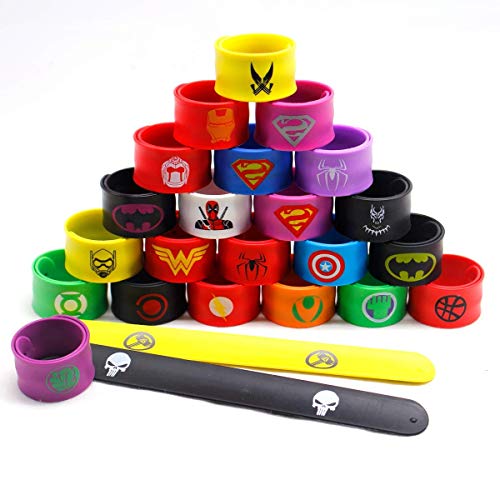 LATERN 24 Piezas Pulseras Slap de Superhéroe, Superhéroes Bandas De Bofetadas Muñequeras De Silicona Bolsas De Fiesta Bolsas De Bofetadas Set para Niños Niños Y Niñas Favores La Fiesta Cumpleaños LATERN 24 Piezas Pulseras Slap de Superhéroe, Superhéroes Bandas De Bofetadas Muñequeras De Silicona Bolsas De Fiesta Bolsas De Bofetadas Set para Niños Niños Y Niñas Favores La Fiesta Cumpleaños