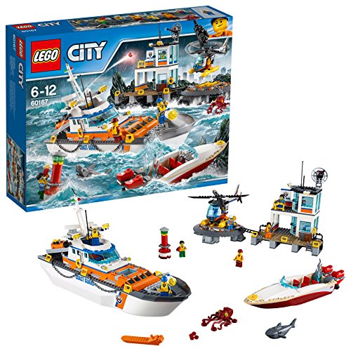 LEGO City - Guardacostas: Cuartel General, Juguete de Construcción, Aventuras de Rescate Marítimo (60167)