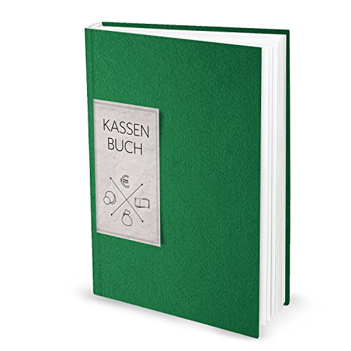 Libro de contabilidad verde (tapa dura A4, páginas en blanco): para una fácil visión de las finanzas y los ingresos y gastos.