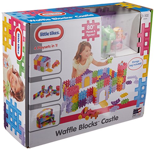 Little Tikes Waffle Blocks Castle 80pieza(s) - Bloques de construcción de juguete (Multicolor, 80 pieza(s), Monótono, 2 año(s), CE, 406,4 mm) , color/modelo surtido