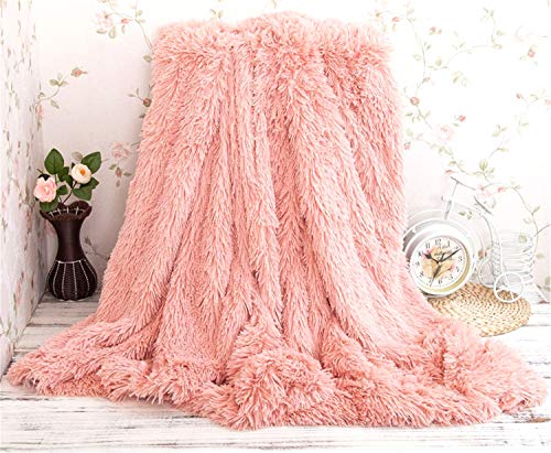 LIYINGKEJI Súper Suave y Larga Shaggy Throw Manta de Piel sintética Cálida y acogedora con mullida Manta de Colcha Adecuada para Cama o sofá, Manta de Microfibra 130X160cm (Frijoles Rosa) LIYINGKEJI Súper Suave y Larga Shaggy Throw Manta de Piel sintética Cálida y acogedora con mullida Manta de Colcha Adecuada para Cama o sofá, Manta de Microfibra 130X160cm (Frijoles Rosa)