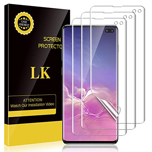 LK Compatible con Samsung Galaxy S10 Plus Protector de Pantalla,2 Piezas,Admite la Función de Huella Digital,Película Protectora de TPU,Alta Definición y Sensibilidad,LK-X-22
