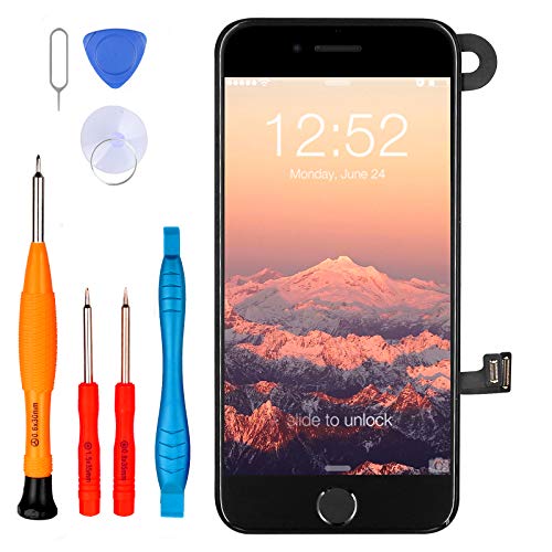 LL TRADER Pantalla para iPhone 7 con Botón de Inicio Negro, Cámara Frontal y Altavoz de Auricular, iPhone 7 Repuesto de Pantalla Táctil Retina 4.7” LCD Digitalizador y Herramientas Negro LL TRADER Pantalla para iPhone 7 con Botón de Inicio Negro, Cámara Frontal y Altavoz de Auricular, iPhone 7 Repuesto de Pantalla Táctil Retina 4.7” LCD Digitalizador y Herramientas Negro