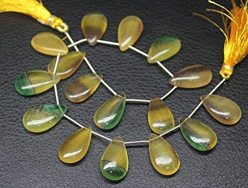 LOVEKUSH LKBEADS - Cuentas sueltas de fluorita natural bicolor, 9 unidades, tamaño 10-14 mm, código HIGH-27349 LOVEKUSH LKBEADS - Cuentas sueltas de fluorita natural bicolor, 9 unidades, tamaño 10-14 mm, código HIGH-27349