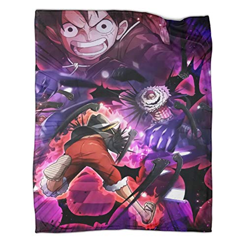 Manta de peluche de una pieza Luffy Hot Blood Anime populares, 130 x 180 cm, cómoda manta cálida de felpa, utilizada para varias fiestas en el sofá cama.