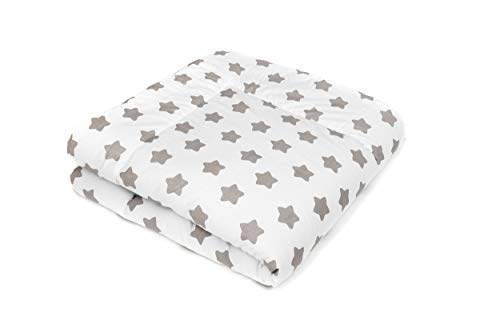 Manta para bebé de gatear y Alfombra de juego para bebés I Blanca Estrellas I para Parque bebe 100x100 / 120x120 - SWADDYL (120x120) Manta para bebé de gatear y Alfombra de juego para bebés I Blanca Estrellas I para Parque bebe 100x100 / 120x120 - SWADDYL (120x120)