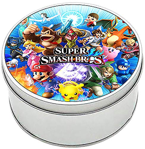 MasTazas Super Smash Bros Caja Redonda Lata Round Metal Tin Box
