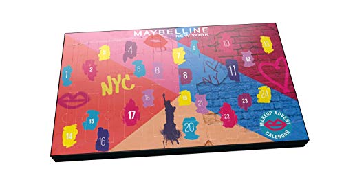 Maybelline New York Calendario de Adviento de Maquillaje con 24 productos tamaño estándar Navidad 2020