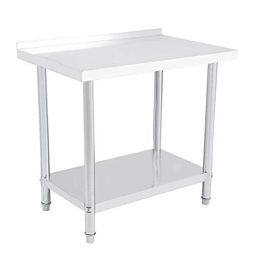 Mesa de Operaciones de Acero Inoxidable Mesa Auxiliar de Doble Capa 0.6mm Estable Plataforma de Trabajo de Cocina(91 * 61 * 85 cm) Mesa de Operaciones de Acero Inoxidable Mesa Auxiliar de Doble Capa 0.6mm Estable Plataforma de Trabajo de Cocina(91 * 61 * 85 cm)