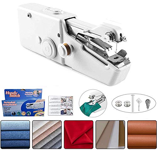 Mini Máquina de Coser Portátil –Gullen Máquina de coser de mano, máquina de coser rápida y práctica para tela, ropa, tela para niños uso en el hogar o viajes