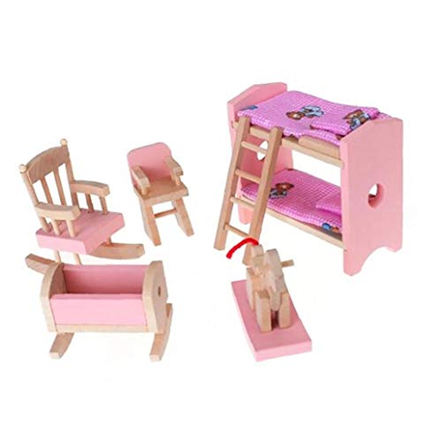 Miniatura De Madera De Muebles Incluir Litera Presidente Cuna Kid Regalo De Los Niños Casa De Muñeca De Juguete Mini Muebles