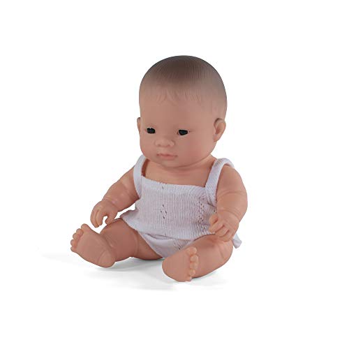 Miniland- Baby Asiática Niña 21cm Muñeco, Color Real (31126)