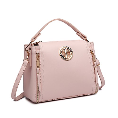 Miss Lulu Marca Mujeres Top Mango Bolsa Pu cuero cruzada bolso elegante bolso bolso pequeño clásico para mujer bolso de hombro (Rosa) Miss Lulu Marca Mujeres Top Mango Bolsa Pu cuero cruzada bolso elegante bolso bolso pequeño clásico para mujer bolso de hombro (Rosa)