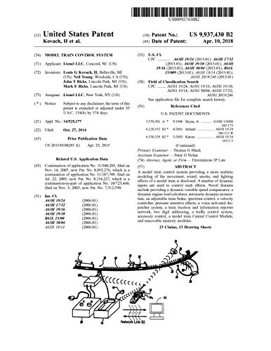 Model train control system: United States Patent 9937430 (English Edition)