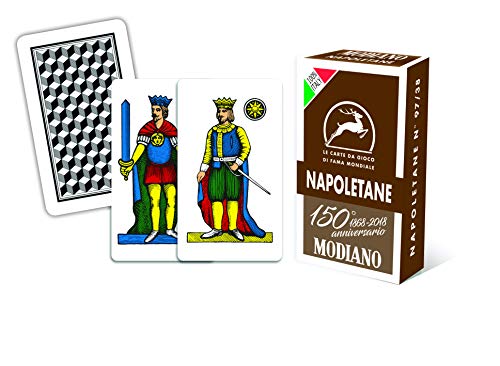 Modiano - Cartas de Juego del 150º Aniversario Color Napolitane Marrón, 300082