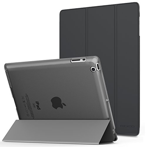MoKo Funda para iPad 2/3 / 4 - Ultra Slim Función de Soporte Protectora Plegable Smart Cover Trasera Transparente Durable (Auto Sueño/Estela) para Apple iPad 2/3 / 4 9.7 Pulgadas, Gris Espacial