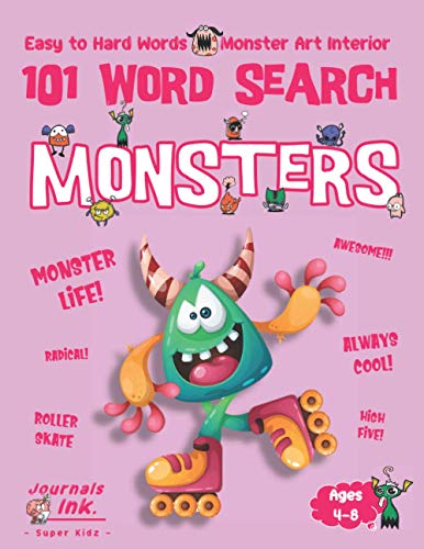 Monster Word Search Book for Kids Ages 4-8: 101 Puzzle Pages. Custom Art Interior. Cute fun gift! SUPER KIDZ. Roller Skating. (Monsters WSO17)