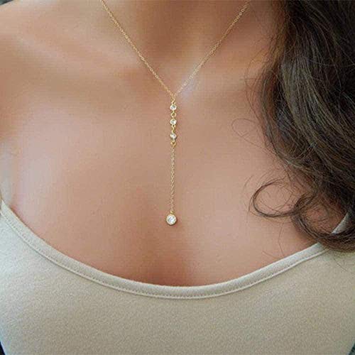N-G Modelo de Collar Cadena de clavícula Collar de Dama de Verano Colgante de Diamantes Tendencia Exquisita