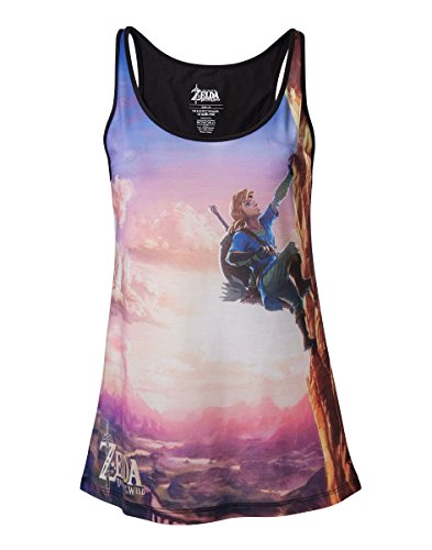 Nintendo: The Legend Of Zelda - Breath Of The Wild: All Over Link Climbing Multicolor (Canotta Donna Tg. M)