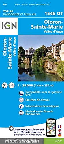 Oloron - Sainte-Marie - Vallée d'Aspe 1:25000 (Top 25 & série bleue - Carte de randonnée)