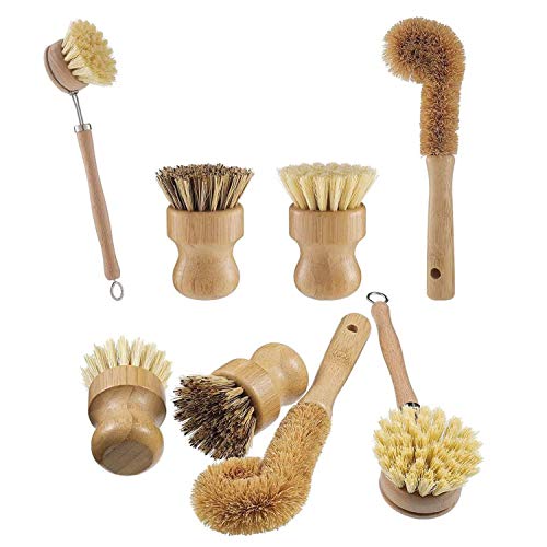 Opopark 4 Piezas Cepillo para Fregar Platos de Bambú Natural - Hecho de Bambú 100% Natural - Cerdas Naturales - Cepillo para Fregar Platos sin Plástico Opopark 4 Piezas Cepillo para Fregar Platos de Bambú Natural - Hecho de Bambú 100% Natural - Cerdas Naturales - Cepillo para Fregar Platos sin Plástico