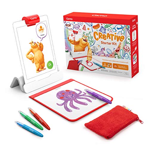 Osmo 901-00014 Starter Kit (Nueva versión) para iPad-Edades 5-10-Dibujo Creativo y resolución de Problemas/Física temprana-Base Stem incluida (Tangible Play, Inc