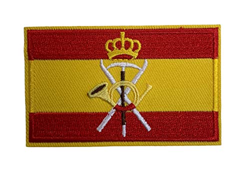 Parche Bandera de España Emblema de las tropas de montaña 8x5 cm | Muy Adherentes | Patch Stickers Para Decorar Tu Ropa | Fáciles de Poner en Chaquetas Pantalones Camisas y Objetos de Tela