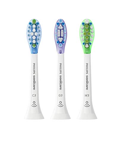 Philips Sonicare HX9073/07 - Pack de tres cabezales con tecnología RFID para Diamond Clean Smart, color blanco