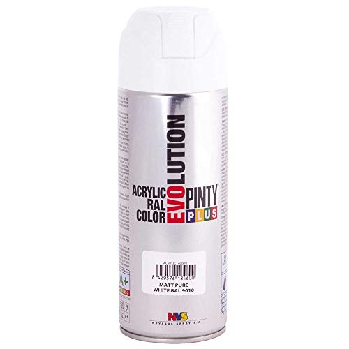 PINTYPLUS EVOLUTION 600 Pintura Spray Acrílica 520cc Matt Pure White, Blanco Mate Ral 9010, Estándar PINTYPLUS EVOLUTION 600 Pintura Spray Acrílica 520cc Matt Pure White, Blanco Mate Ral 9010, Estándar