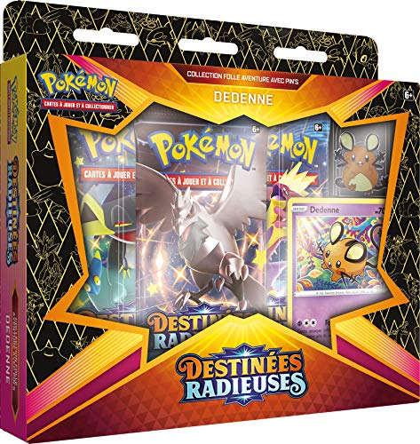 Pokemon EB04.5 - Estuche Pins Dedene/M. Glaqueta de Galar Destinados Radioses-Juego de Cartas coleccionables (Modelo Aleatorio), POK45PIN01