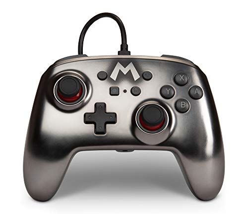 PowerA - Mando con cable mejorado PowerA para Nintendo Switch - Mario plata (Nintendo Switch)