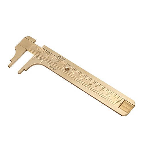 Práctico calibre deslizante de latón Vernier Caliper Regla Herramienta de medición Escalas dobles mm / pulgada Mini regla de bolsillo de latón 80 mm 100 mm Opcional (100 mm)