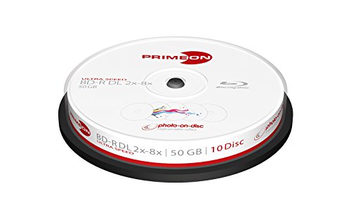 Primeon 2761312 50GB BD-R DL disco blu-ray lectura/escritura (BD) - BD-R vírgenes (BD-R DL, 50 GB, 8x, caja de 10)
