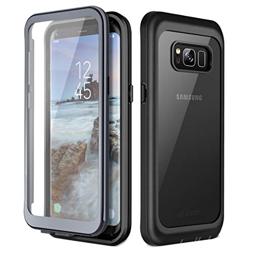 Prologfer Funda para Samsung Galaxy S8 Plus 360 Grados Transparente Carcasa Resistente con Protector de Pantalla incorporada Prueba de Golpes y Suciedad Cover para Samsung Galaxy S8 Plus Negro