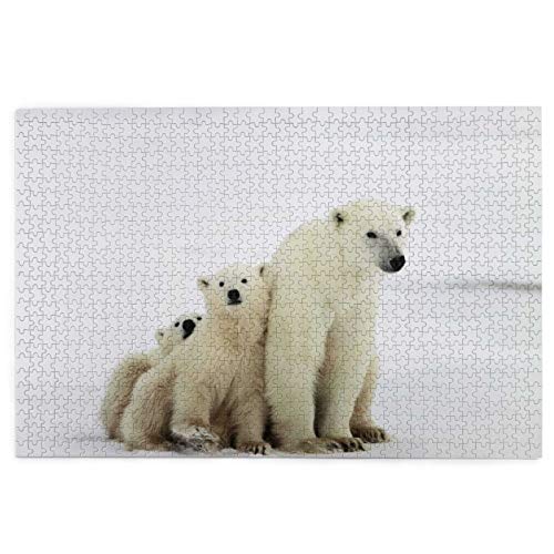 PUIO Sierra calar de 1000 Piezas,Polar Ella Oso con Cachorros. Una Oso Polar con Dos pequeños Cachorros de Oso,Juegos Rompecabezas imágenes para Adultos y niños Regalo graduación de Boda Familiar PUIO Sierra calar de 1000 Piezas,Polar Ella Oso con Cachorros. Una Oso Polar con Dos pequeños Cachorros de Oso,Juegos Rompecabezas imágenes para Adultos y niños Regalo graduación de Boda Familiar